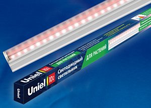 Фитолампа (светильник для растений светодиодный линейный) ULI-P16-10W/SPLE IP20 WHITE , 570мм, выкл. на корпусе. Пластик. Спектр для фотосин
