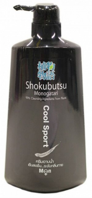LION "Shokubutsu" Крем-гель для душа 500мл "Cool Sport" мужской освежающий