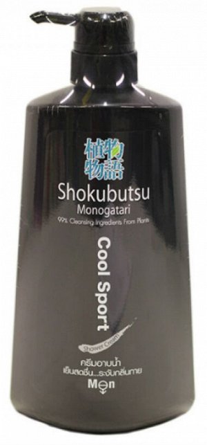 LION "Shokubutsu" Крем-гель для душа 500мл "Cool Sport" мужской освежающий  Таиланд