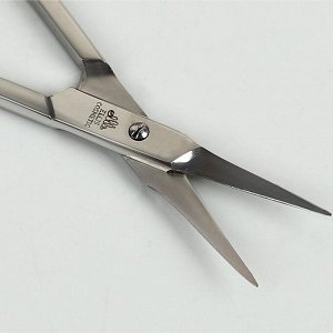 Ножницы маникюрные, узкие, загнутые, 9,5 см, цвет серебристый, RN 021