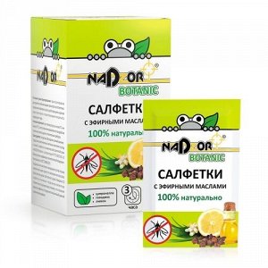 Влажные салфетки с эфирными маслами от комаров Nadzor, 10 шт