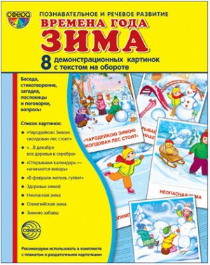Обучающие карточки "Времена года: зима"