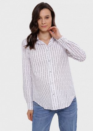 Рубашка "Арина" для беременных и кормящих; белый/буквы