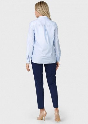 Блузка (рубашка) с длинным рукавом для беременных и кормления "Арина"; голубой