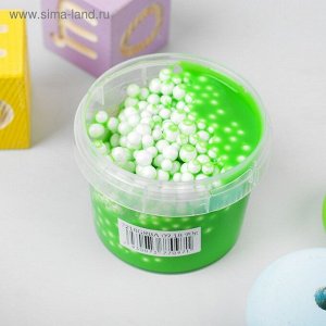 Слайм «Плюх»,зеленый с шариками, контейнер 90 г