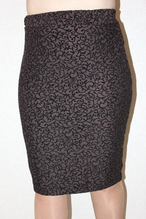 Юбка женская ПЭ100% ткань Пунто-милано с флоком рисунки разные