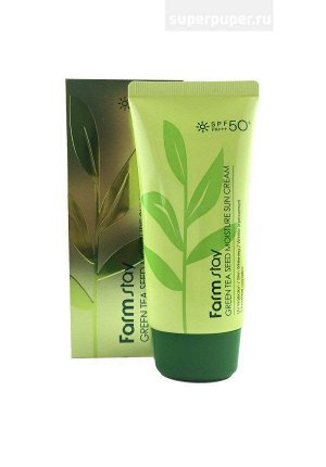 Farm Stay Green Tea Seed Moisture Sun Cream SPF50/PA+++ Солнцезащитный крем с зелёным чаем, 70 гр