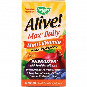Nature's Way, Alive! Max3 Daily, Мультивитамины, 30 Tablets