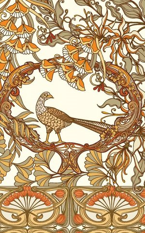 Ежедневник art nouveau (зеленый фон)