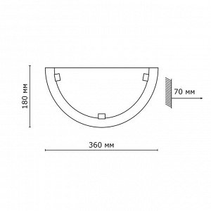 036 GL-WOOD SN 111 Бра стекло/белое/темный орех E27 1*100Вт 360х180 LUFE WOOD