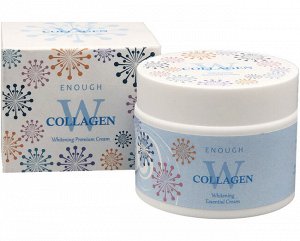Enough  Активный осветляющий крем для кожи лица с морским коллагеном и мёдом "W Collagen Whitening Premium Cream "