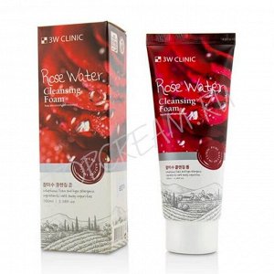 Очищающая пенка с экстрактом розы 3W Clinic  Rose Water Cleansing Foam