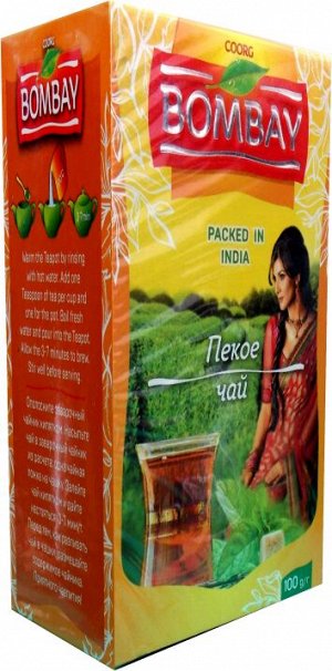Чай чёрный листовой Пекое Assam Pekoe Black Tea Bombay 100 гр.