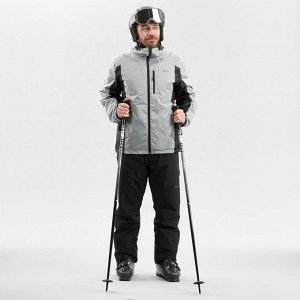 Куртка лыжная мужская серо-черная 180 wedze