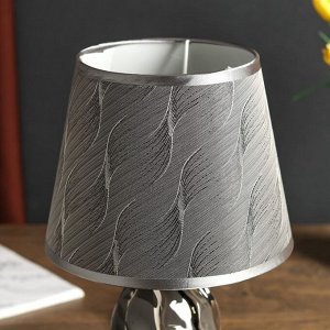 Лампа настольная керамика "Течение" серая с серебром Е14 40Вт 33х20х20 см