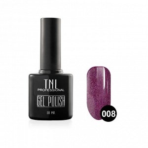 Цветной гель-лак "TNL" №008 - фиолетовый с блестками (10 мл.)