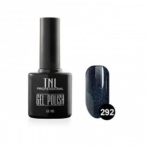 Цветной гель-лак "TNL" №292 - черный с синими блестками (10 мл.)