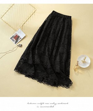 Кружевная юбка черная