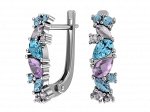 Серьги из серебра с фианитом