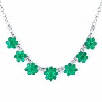 Серебряное колье с агатом зеленым 70011/7-N-AG