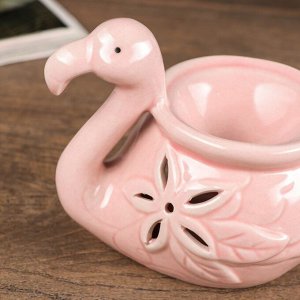 Аромалампа керамика "Фламинго с цветком" МИКС 9,5х12х7 см