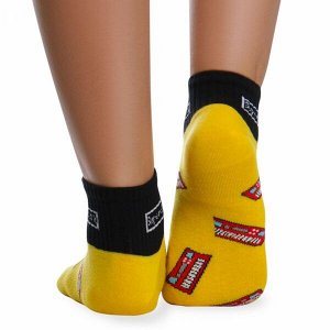 Носки хлопковые с ярким принтом " Super socks B126-3 " жёлтые р:37-41