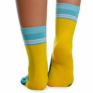 Носки хлопковые с ярким принтом " Super socks LTB-208 " жёлтые р:37-43