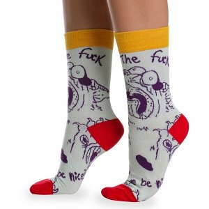 Носки хлопковые с ярким принтом " Super socks LTB-208 " мятные р:37-43