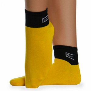 Носки хлопковые с широкой резинкой " Super socks B126-1 " жёлтые р:37-41