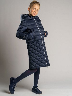 Пальто текстильное для девочек темно-синий Play today