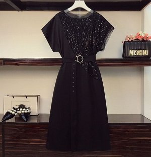 Платье с пайетками,черный