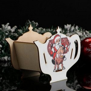 Чайный домик "Чайник Символ года 2021. Санта на быке", 18-13-9 см