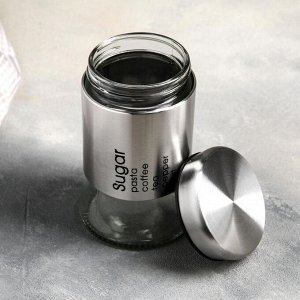 Набор банок стеклянных для сыпучих продуктов «Стиль», 3 предмета: 450/700/1000 мл, цвет серебряный