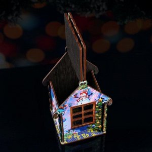 Чайный домик новогодний "Снеговик", цветной, 9.7x17.5x9.7 см