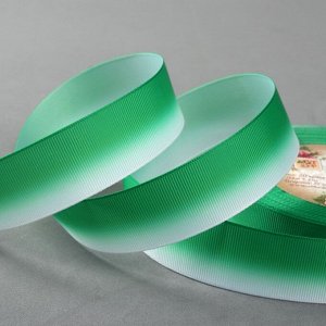 Лента репсовая «Градиент», 25 мм, 18 ± 1 м, цвет зелёный