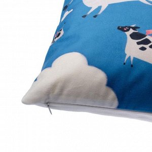 Чехол на подушку Этель "Летающие коровы" 40х40 см, 100% п/э, велюр
