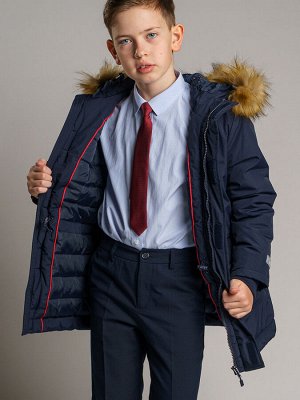 Куртка текстильная для мальчиков (парка) тёмно-синий