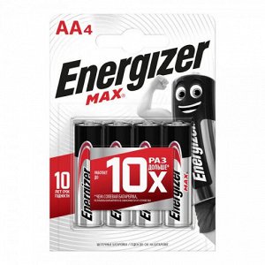 Батарейка ENERGIZER Max AA E 91 BP4  в уп.4 шт