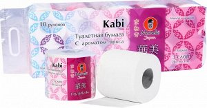 МАNEKI Туалетная бумага трёхслойная Kabi фиолет.с аром. ириса 40м 1*10 /100/ТР012