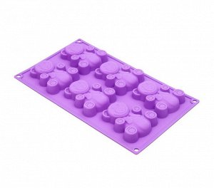 Форма для выпечки силиконовая 6 КЕКСОВ МИШКИ 30*18*2см