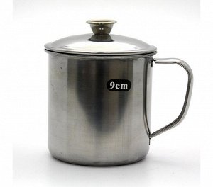 Кружка 400мл с крышкой 9см нерж.