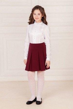Бордовая школьная юбка, модель 0315