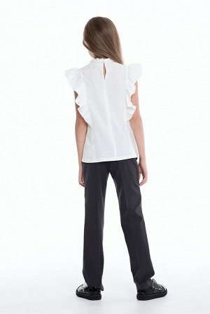 Молочная школьная блуза, модель 0656