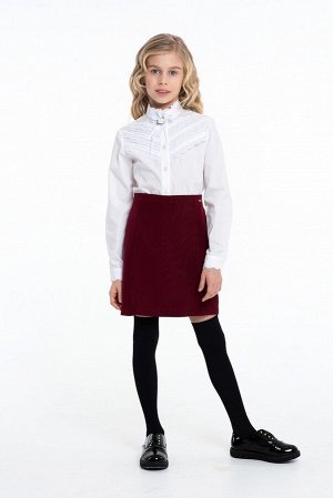 Бордовая школьная юбка, модель 0326