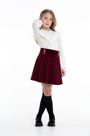 Бордовая школьная юбка, модель 0324