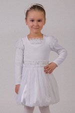Нарядная белая блузка для девочки, модель 0612