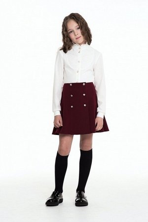 Молочная школьная блуза, модель 06101