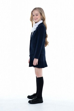 Синий школьный жакет для девочки, модель 0711
