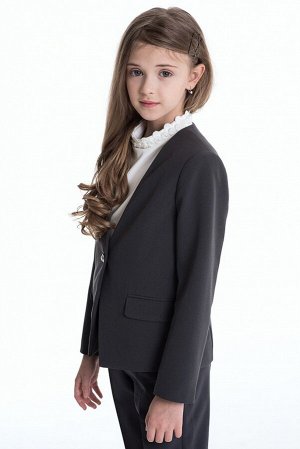 Серый школьный жакет для девочки, модель 0711
