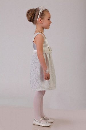 Нарядное молочное платье для девочки, модель 0107
